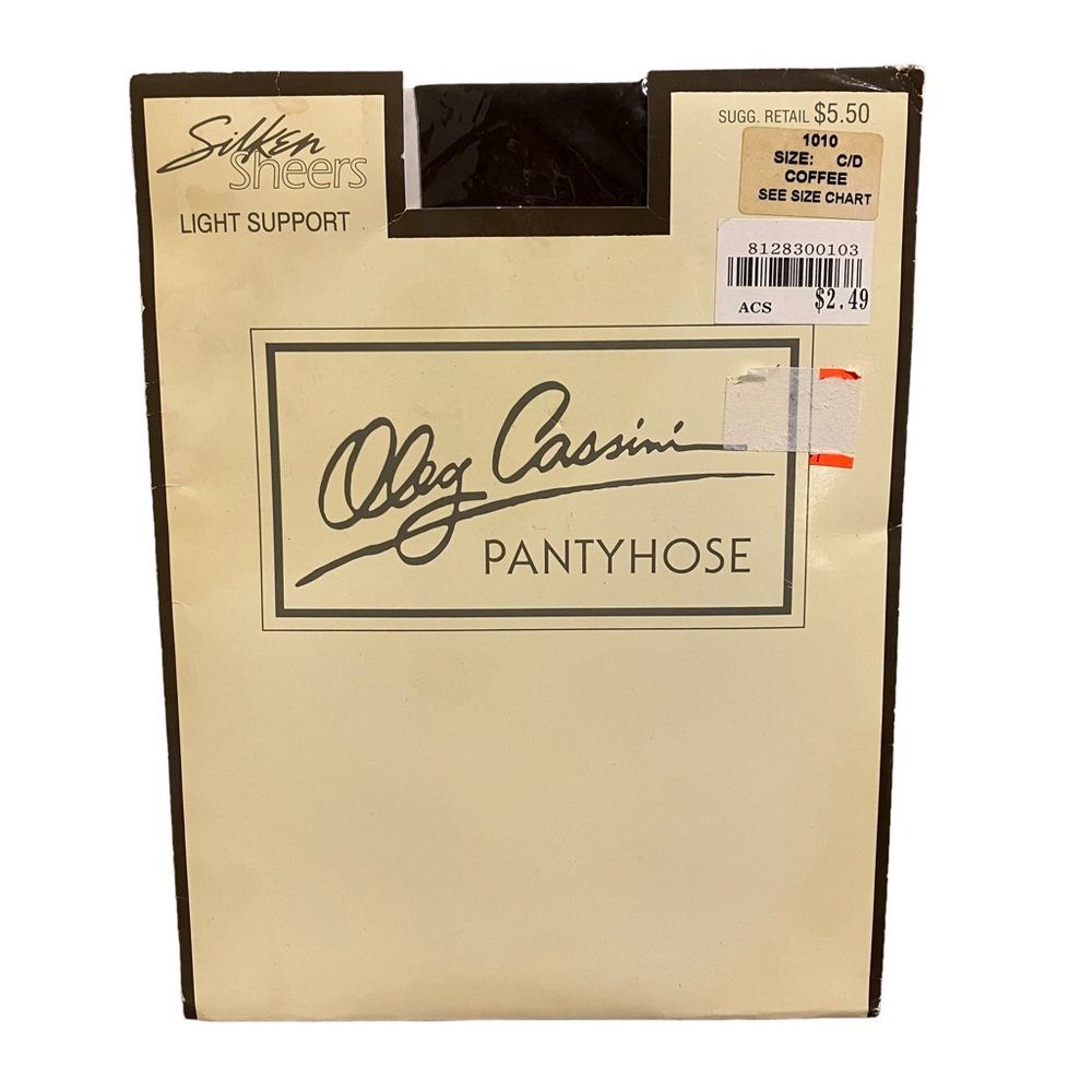 Vintage NOS Oleg Cassini Silken Sheers Coffee Pantyhose